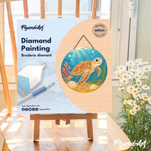 Carica l'immagine nel visualizzatore di Gallery, Diamond Painting su Disco di Legno - Tartaruga