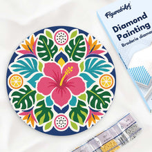 Carica l'immagine nel visualizzatore di Gallery, Diamond Painting su Disco di Legno - Mandala dell’ibisco