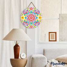 Carica l'immagine nel visualizzatore di Gallery, Diamond Painting su Disco di Legno - Mandala e farfalle