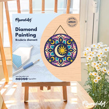 Carica l'immagine nel visualizzatore di Gallery, Diamond Painting su Disco di Legno - Mandala celestiale