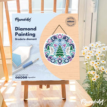 Carica l'immagine nel visualizzatore di Gallery, Diamond Painting su Disco di Legno - Mandala natalizio