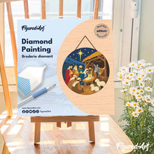 Carica l'immagine nel visualizzatore di Gallery, Diamond Painting su Disco di Legno - Presepe di Natale