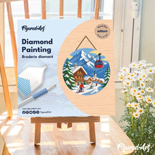 Carica l'immagine nel visualizzatore di Gallery, Diamond Painting su Disco di Legno - Vacanze invernali sulle Alpi