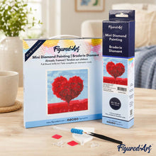 Carica l'immagine nel visualizzatore di Gallery, Mini Diamond Painting 25x25cm Heart Red Tree
