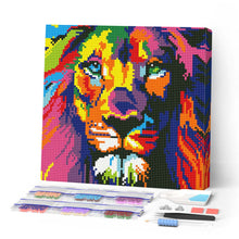 Carica l'immagine nel visualizzatore di Gallery, Mini Diamond Painting 25x25cm Leone Pop Art