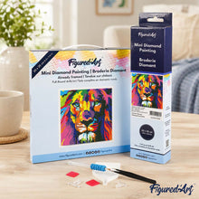 Carica l'immagine nel visualizzatore di Gallery, Mini Diamond Painting 25x25cm Leone Pop Art