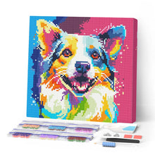 Carica l'immagine nel visualizzatore di Gallery, Mini Diamond Painting 25x25cm Cane Pop Art Astratto