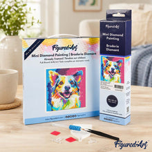 Carica l'immagine nel visualizzatore di Gallery, Mini Diamond Painting 25x25cm Cane Pop Art Astratto