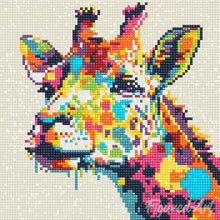 Carica l'immagine nel visualizzatore di Gallery, Mini Diamond Painting 25x25cm Giraffa Pop Art Astratta