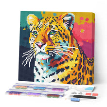 Carica l'immagine nel visualizzatore di Gallery, Mini Diamond Painting 25x25cm Leopardo Pop Art Astratto