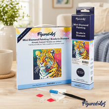 Carica l'immagine nel visualizzatore di Gallery, Mini Diamond Painting 25x25cm Leopardo Pop Art Astratto
