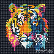Carica l'immagine nel visualizzatore di Gallery, Mini Diamond Painting 25x25cm Tigre Pop Art Astratta