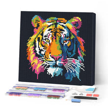 Carica l'immagine nel visualizzatore di Gallery, Mini Diamond Painting 25x25cm Tigre Pop Art Astratta