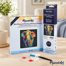 Carica l'immagine nel visualizzatore di Gallery, Mini Diamond Painting 25x25cm Elefante Pop Art Astratto