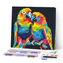 Carica l'immagine nel visualizzatore di Gallery, Mini Diamond Painting 25x25cm Pappagalli Pop Art Astratti