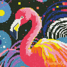 Carica l'immagine nel visualizzatore di Gallery, Mini Diamond Painting 25x25cm Fenicottero Pop Art Astratto