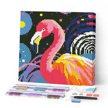 Carica l'immagine nel visualizzatore di Gallery, Mini Diamond Painting 25x25cm Fenicottero Pop Art Astratto