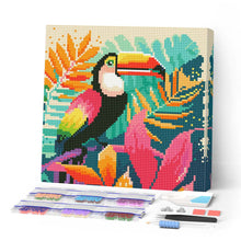 Carica l'immagine nel visualizzatore di Gallery, Mini Diamond Painting 25x25cm Tucano Tropicale