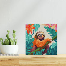 Carica l'immagine nel visualizzatore di Gallery, Mini Diamond Painting 25x25cm Bradipo Tropicale