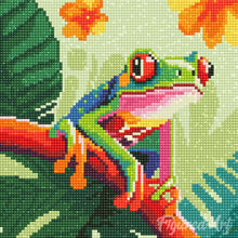 Carica l'immagine nel visualizzatore di Gallery, Mini Diamond Painting 25x25cm Raganella dagli occhi rossi Tropicale