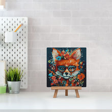 Carica l'immagine nel visualizzatore di Gallery, Mini Diamond Painting 25x25cm Volpe Fantasy con Fiori