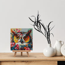 Carica l'immagine nel visualizzatore di Gallery, Mini Diamond Painting 25x25cm Gufo Fantasy con Fiori