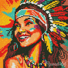 Carica l'immagine nel visualizzatore di Gallery, Mini Diamond Painting 25x25cm Nativa d'America Pop Art
