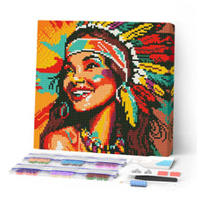 Carica l'immagine nel visualizzatore di Gallery, Mini Diamond Painting 25x25cm Nativa d'America Pop Art