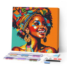 Carica l'immagine nel visualizzatore di Gallery, Mini Diamond Painting 25x25cm Regina Africana Pop Art