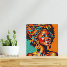 Carica l'immagine nel visualizzatore di Gallery, Mini Diamond Painting 25x25cm Regina Africana Pop Art