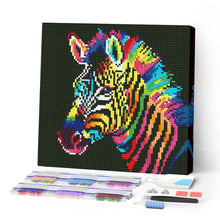 Carica l'immagine nel visualizzatore di Gallery, Mini Diamond Painting 25x25cm Zebra Fluo