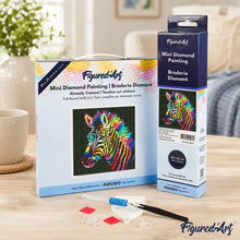 Carica l'immagine nel visualizzatore di Gallery, Mini Diamond Painting 25x25cm Zebra Fluo