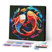 Carica l'immagine nel visualizzatore di Gallery, Mini Diamond Painting 25x25cm Carpe Koi Colorate