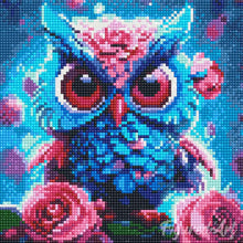 Carica l'immagine nel visualizzatore di Gallery, Mini Diamond Painting 25x25cm Piccola Civetta Blu