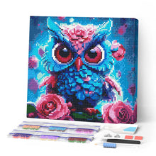 Carica l'immagine nel visualizzatore di Gallery, Mini Diamond Painting 25x25cm Piccola Civetta Blu