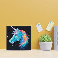 Carica l'immagine nel visualizzatore di Gallery, Mini Diamond Painting 25x25cm Unicorno Fluo