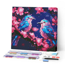 Carica l'immagine nel visualizzatore di Gallery, Mini Diamond Painting 25x25cm Uccellini Azzurri Lucenti