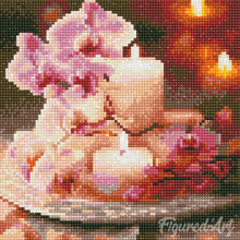 Carica l'immagine nel visualizzatore di Gallery, Mini Diamond Painting 25x25cm Orchidee e Candele