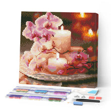 Carica l'immagine nel visualizzatore di Gallery, Mini Diamond Painting 25x25cm Orchidee e Candele