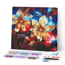 Carica l'immagine nel visualizzatore di Gallery, Mini Diamond Painting 25x25cm Luccicanti Fiori Dorati