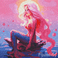 Carica l'immagine nel visualizzatore di Gallery, Mini Diamond Painting 25x25cm Sirena Rosa