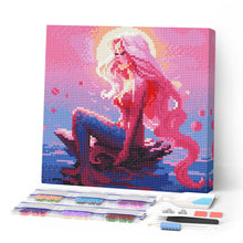 Carica l'immagine nel visualizzatore di Gallery, Mini Diamond Painting 25x25cm Sirena Rosa