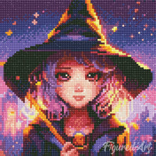 Carica l'immagine nel visualizzatore di Gallery, Mini Diamond Painting 25x25cm Incantevole Streghetta
