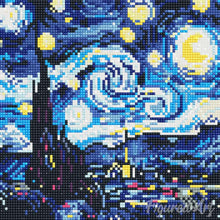Carica l'immagine nel visualizzatore di Gallery, Mini Diamond Painting 25x25cm Notte Stellata Vivace