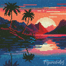 Carica l'immagine nel visualizzatore di Gallery, Mini Diamond Painting 25x25cm Il Mare e il Tramonto