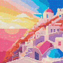 Carica l'immagine nel visualizzatore di Gallery, Mini Diamond Painting 25x25cm Santorini al Tramonto