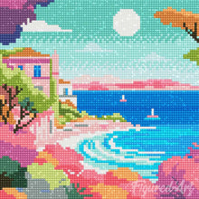 Carica l'immagine nel visualizzatore di Gallery, Mini Diamond Painting 25x25cm Riviera Francese