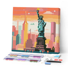 Carica l'immagine nel visualizzatore di Gallery, Mini Diamond Painting 25x25cm Skyline Luminoso di New York