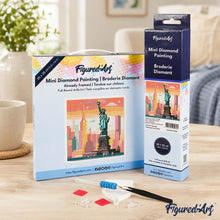 Carica l'immagine nel visualizzatore di Gallery, Mini Diamond Painting 25x25cm Skyline Luminoso di New York