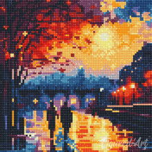 Carica l'immagine nel visualizzatore di Gallery, Mini Diamond Painting 25x25cm Notte Romantica